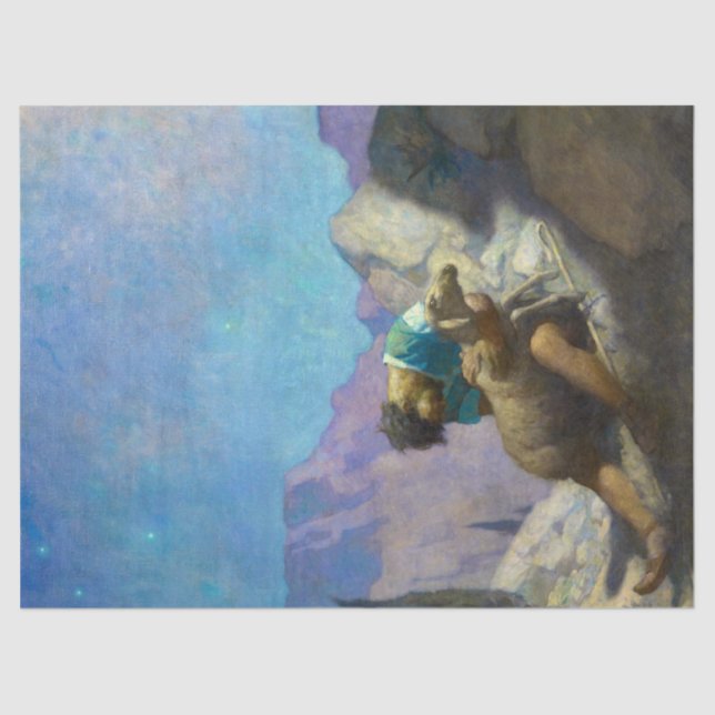 Das verlorene Schaf von Newell Convers Wyeth Seidenpapier (Vorderseite)