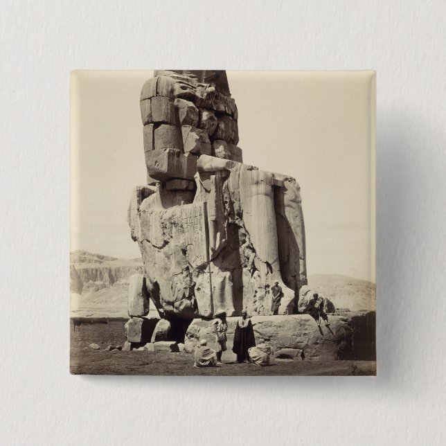 Das "vernehmbare Memnon", kolossale Statue von Button (Vorderseite)