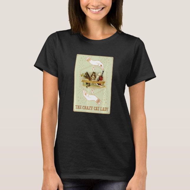 Das verrückte Cat Lady Tarot T-Shirt (Vorderseite)