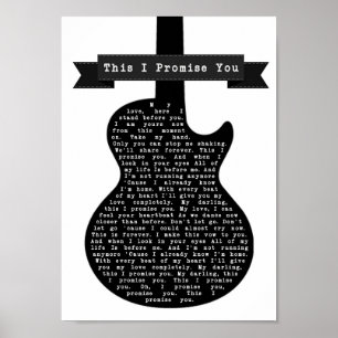 Das verspreche ich Ihnen schwarz-weiße Gitarre Son Poster