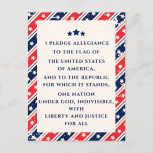 Das Versprechen der allegiance rot-blauer amerikan Postkarte