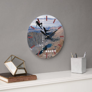 Das vertikale Leben - Rock Climbing Design Große Wanduhr