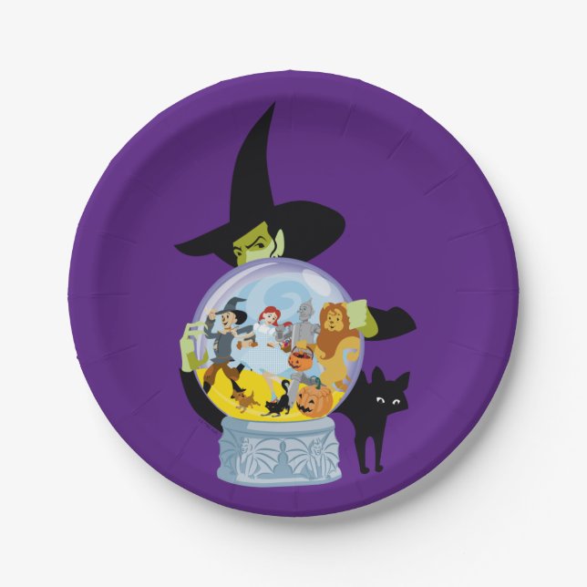 Das verworrene Hexenkristall-Halloween Pappteller (Vorderseite)