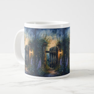 Das verzauberte Gartentor unter glühendem Himmel Jumbo-Tasse