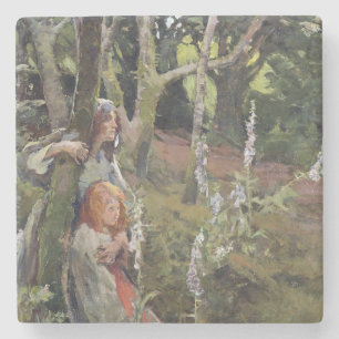 Das verzauberte Holz (Öl auf Leinwand) Steinuntersetzer