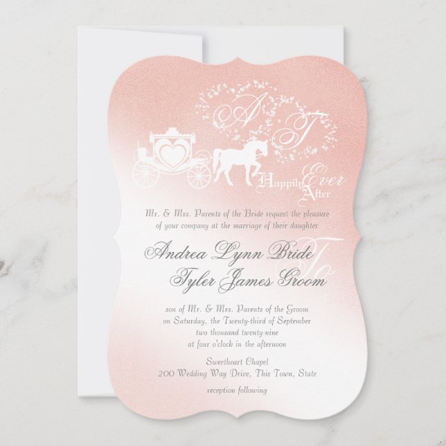 Das verzauberte Story Book Wedding Blush Pink Einladung (Vorderseite)