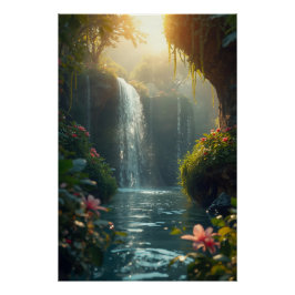 Das verzauberte Wasserfall-Naturposter Poster