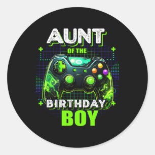 Das Video-Spiel "The Birthday Boy Matching Family" Runder Aufkleber