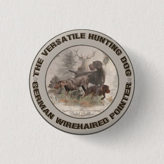 Das vielseitige Papier der Jagdhundebüge Button (Vorderseite)