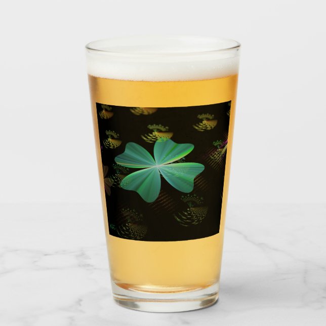☼ Das vierblättrige Kleeblatt ☼ Glas (Vorne (Gefüllt))