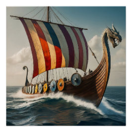 Das Viking Long Schiff Poster