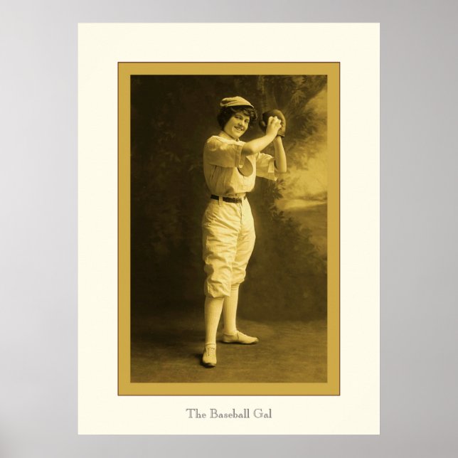 Das Vintage Baseball-Gal Poster (Vorne)