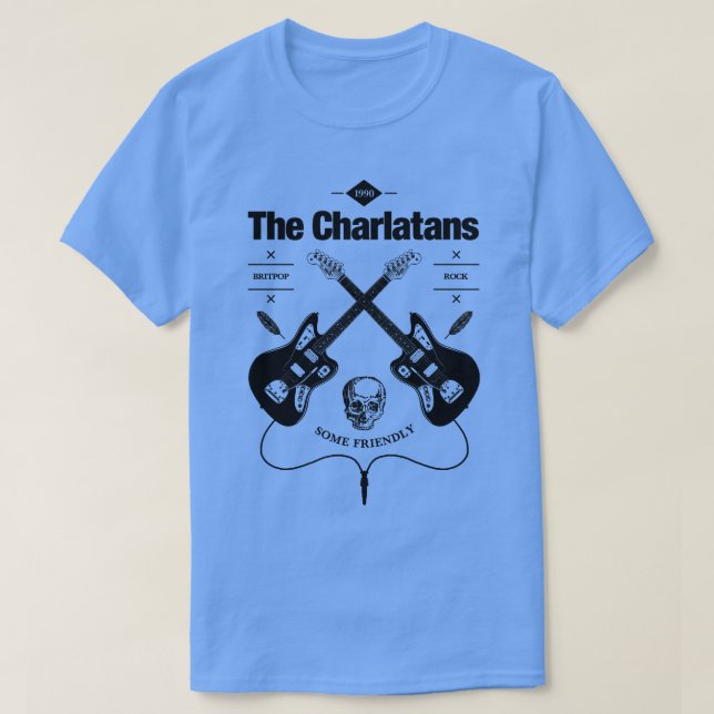 Das Vintage Charlatans-Gitarre-Logo T-Shirt (Design vorne)