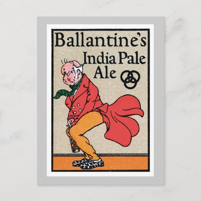 Das Vintage Label für Ballantine in Indien Postkarte (Vorderseite)