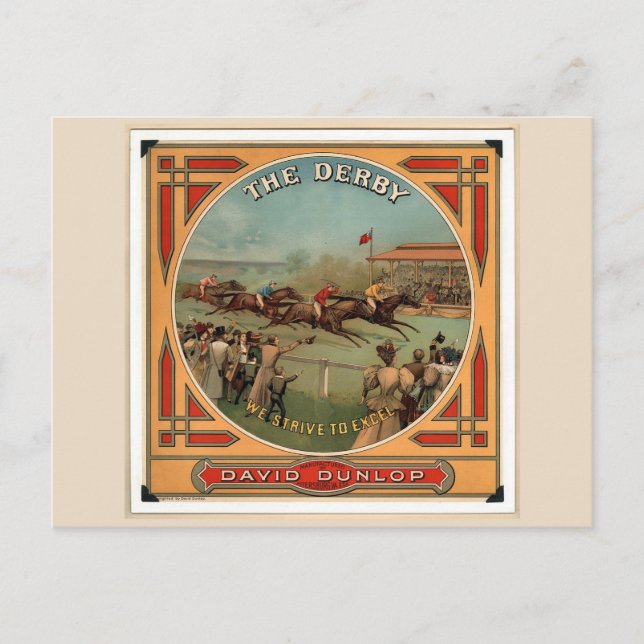 Das Vintage Pferderennen von Derby David Dunlop Postkarte (Vorderseite)