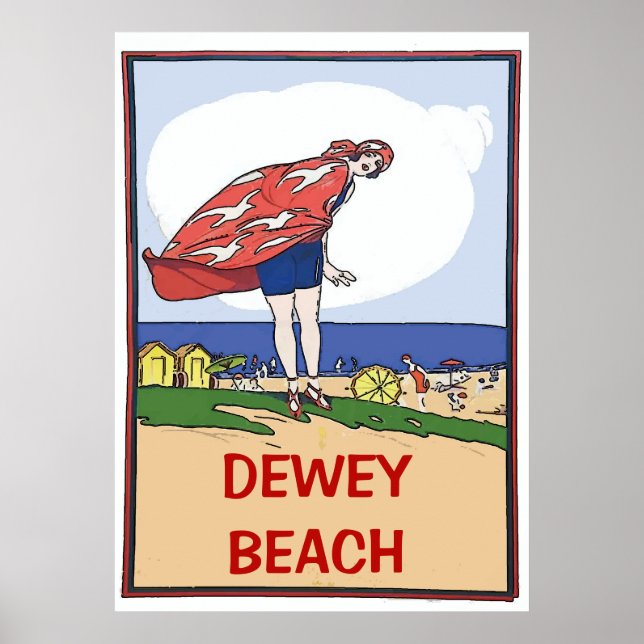 Das Vintage Poster am Strand (Vorne)