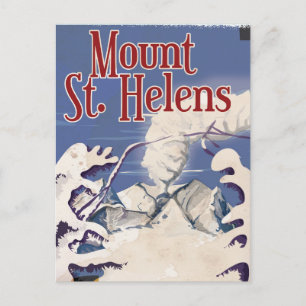 Das Vintage-Poster des Berges St. Helens Postkarte