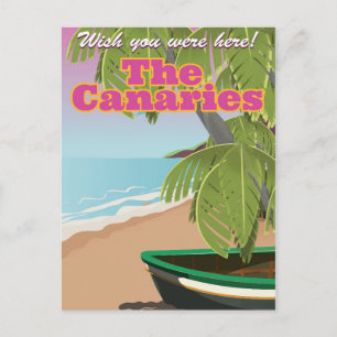 Das Vintage-Reiseposter der Kanaren Postkarte