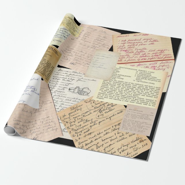 Das Vintage Rezept der Oma Geschenkpapier (Ungerollt)