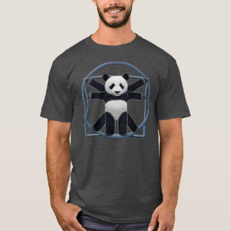 Das Vitruvian der Männer grauer Panda-T - Shirt