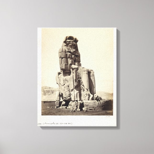 Das "Vocal Memnon", Kolossalstatue von Amenhotep I Leinwanddruck (Vorderseite)