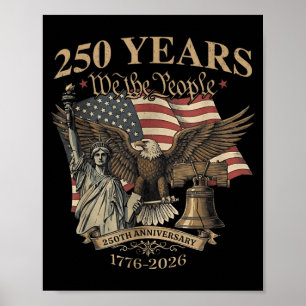Das Volk 250 Jahre 1776-2026 Freiheitsglocke Adler Poster