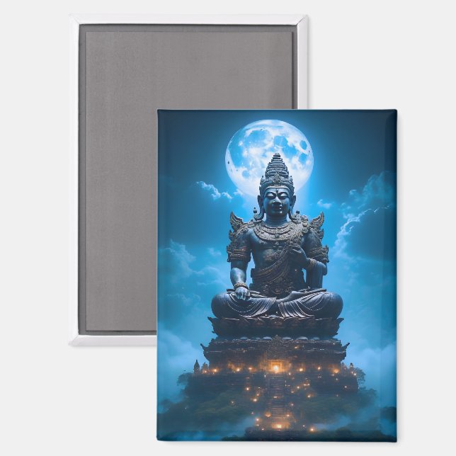 Das Vollmondlicht des Buddha Magnet (Vorderseite/Rückseite)