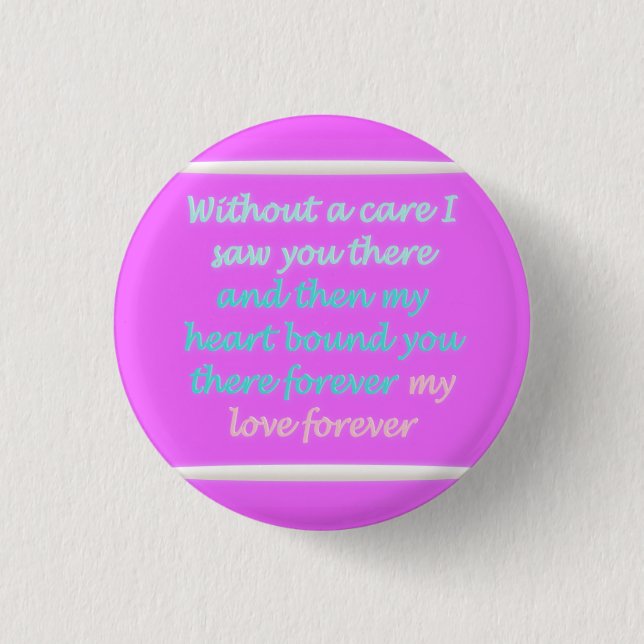 Das wahre romanische Gedicht rosa Button (Vorderseite)