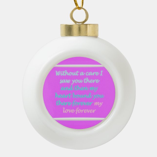 Das wahre romanische Gedicht rosa Keramik Kugel-Ornament (Vorderseite)