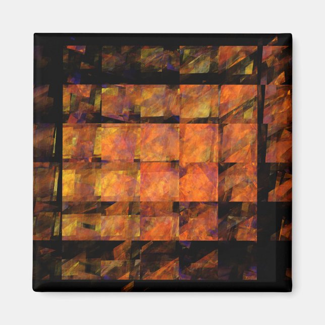 Das Wall Abstrakt Art Square Magnet (Vorne)