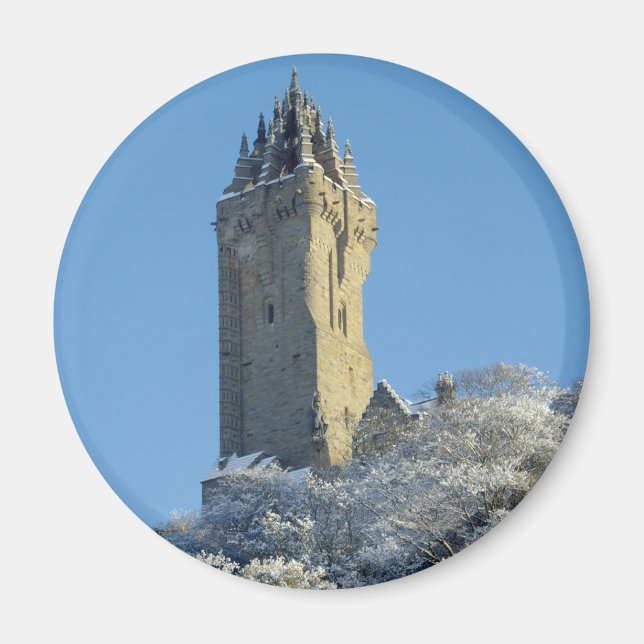 Das Wallace Monument Stirling Schottland im Winter Magnet (Vorne)