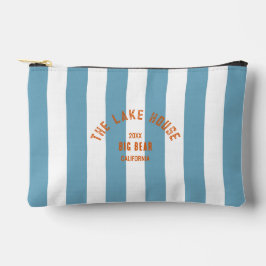 Das Wappen Blue Nautical Strip des Lake House Zubehörtasche