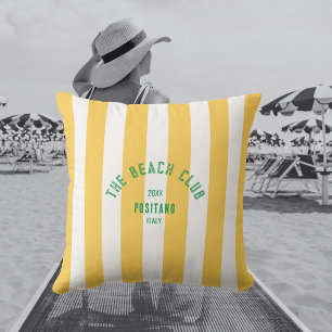 Das Wappen des Beach Club Gelb Cabana Streifen Kissen