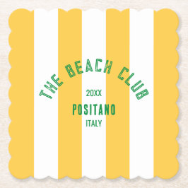 Das Wappen des Beach Club Gelb Cabana Streifen Untersetzer