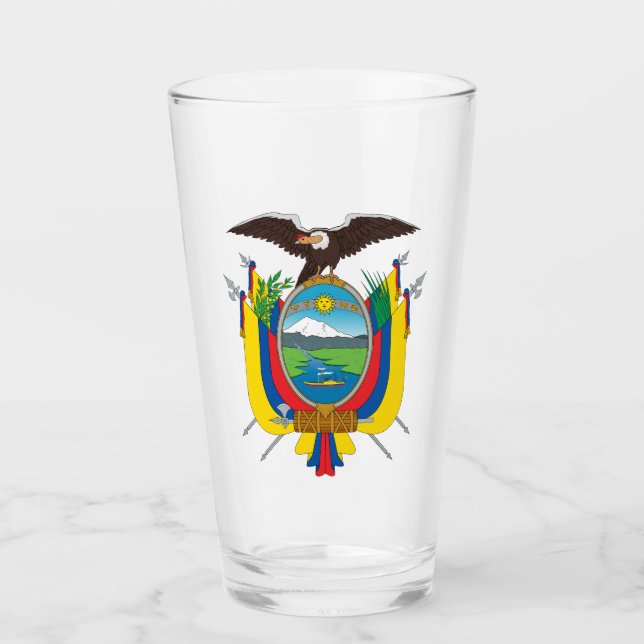 Das Wappen des Ecuador-Glases Glas (Vorderseite)