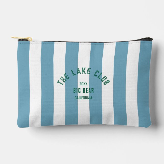 Das Wappen Lake Club Blue Nautical Strip Zubehörtasche (Vorderseite)