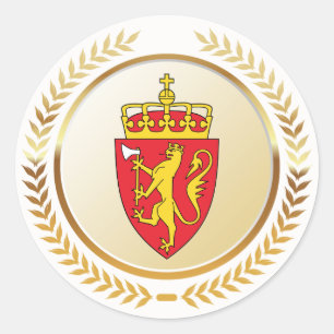 Das Wappen Norwegens Runder Aufkleber