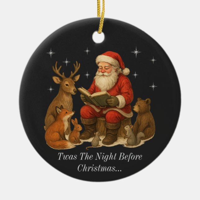 Das war die Nacht vor Weihnachtsfeiern Keramik Ornament (Vorne)