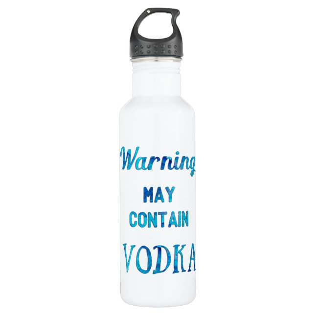 Das Warnen kann Wodka-Aquarell enthalten Trinkflasche (Vorderseite)