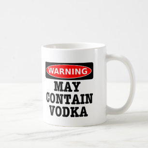 Das Warnen kann Wodka enthalten Kaffeetasse
