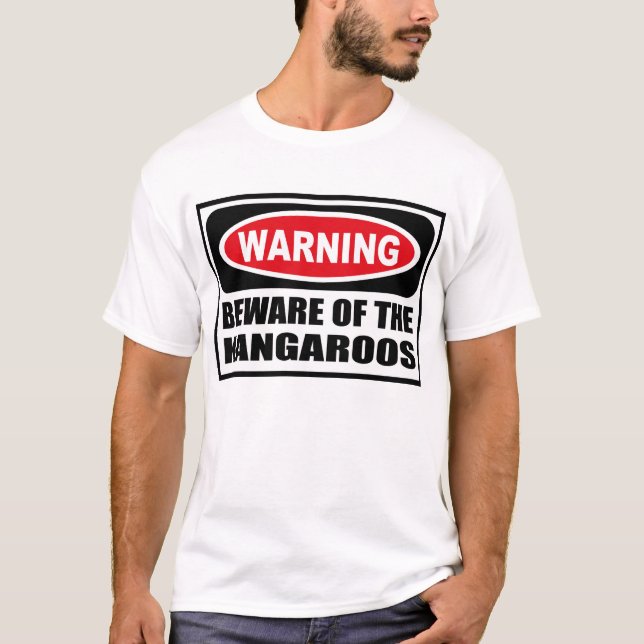 Das Warnen PASSEN vom KÄNGURUS T - Shirt auf (Vorderseite)
