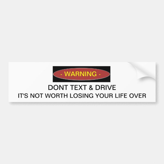 Das Warnen tun nicht Text-u. Autoaufkleber (Vorne)