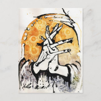 das Warten Postkarte