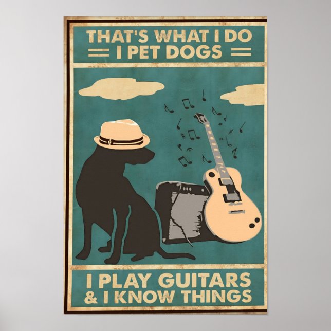 Das was ich tue, ich streichle Hund Poster (Vorne)
