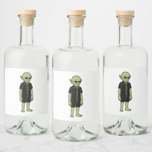 Das, was sie gesehen haben - ich glaube, Alien beg Alkoholflaschenetikett