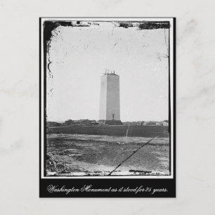 Das Washington Monument stand 25 Jahre lang. Postkarte