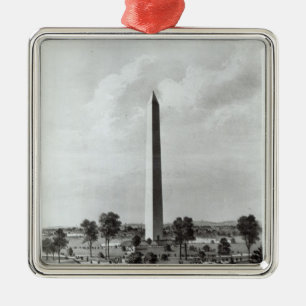 Das Washington-Monument und die Umgebungen Silbernes Ornament