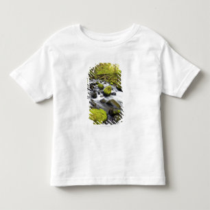 Das Wasser, das durch Moos fließt, bedeckte Felsen Kleinkind T-shirt