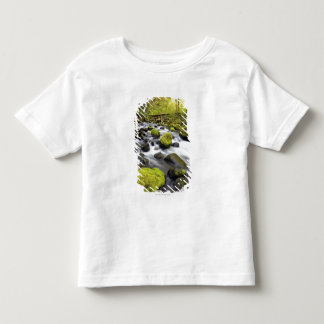 Das Wasser, das durch Moos fließt, bedeckte Felsen Kleinkind T-shirt