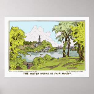Das Wasserwerk bei Fairmount Philadelphia Poster